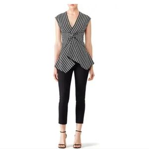 Proenza Schouler Black and White Checked Knot Top, Size 4